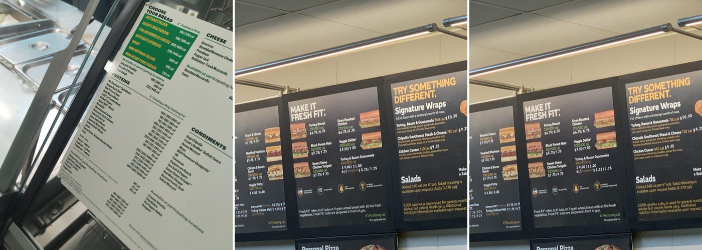 Subway Menu