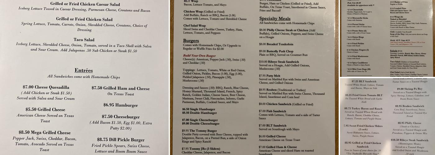 Run N’ Erin’s Menu