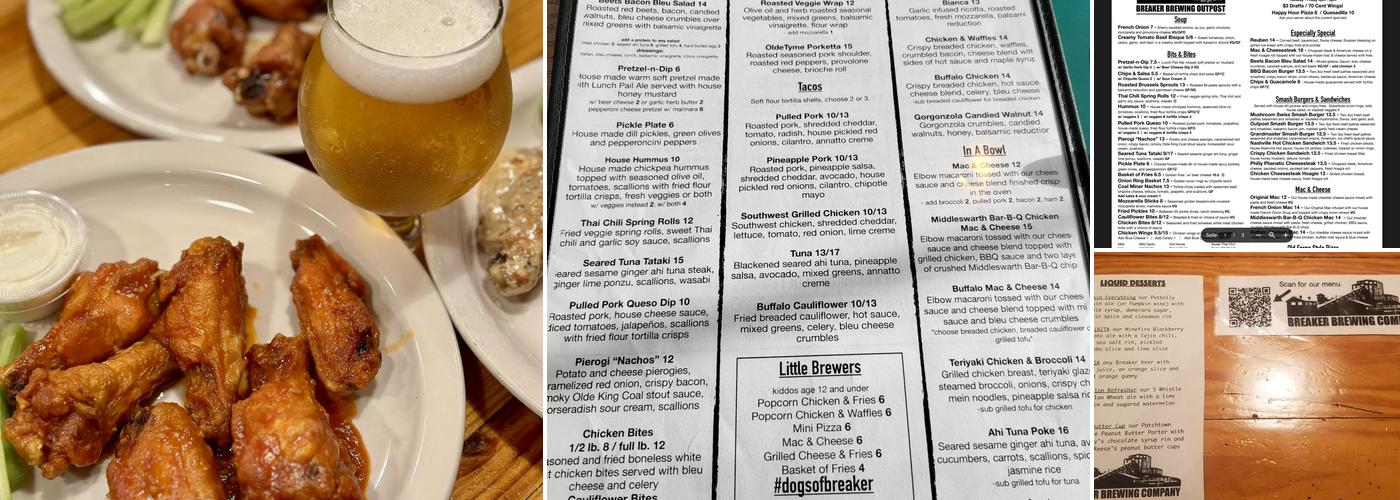 Breaker Brewing Outpost Menu
