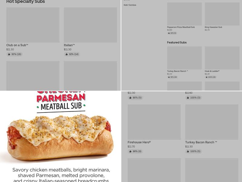 Firehouse Subs Memorial Blvd Menu