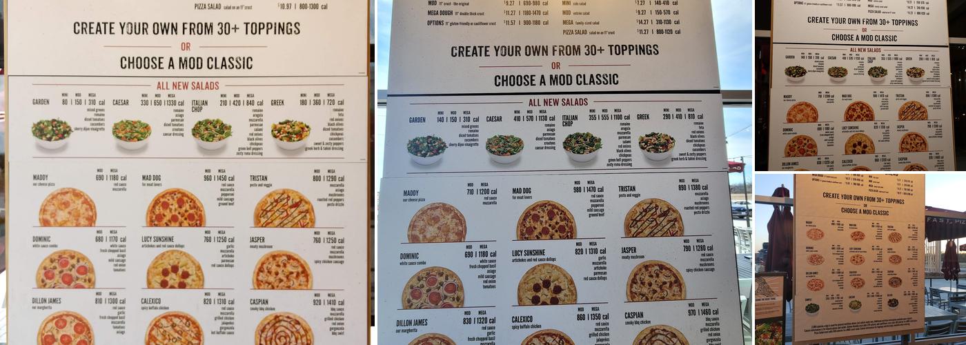 MOD Pizza Menu