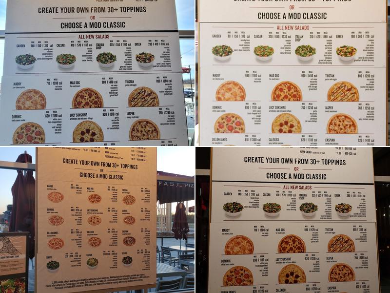 MOD Pizza Menu