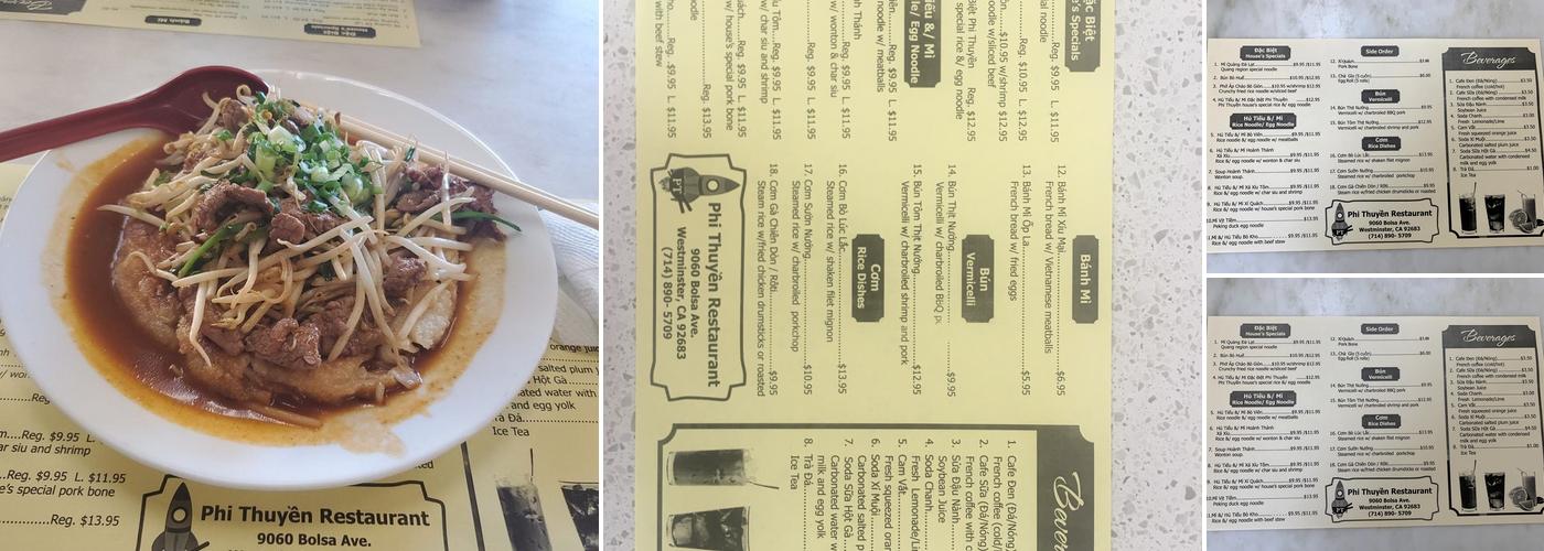 Phi Thuyền Restaurant Menu