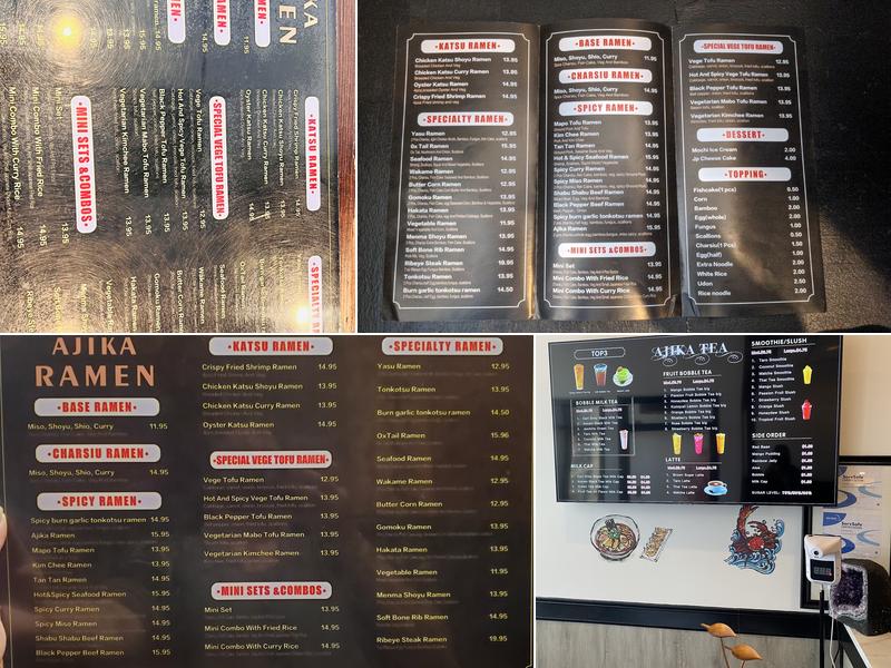 Ajika Ramen Menu