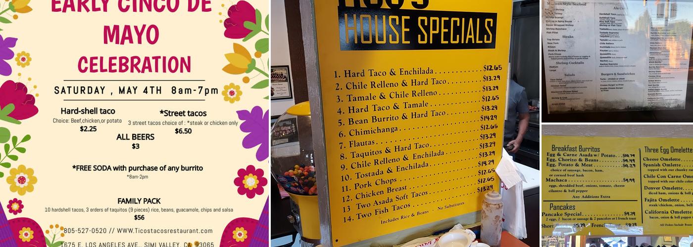 Ticos Tacos Menu