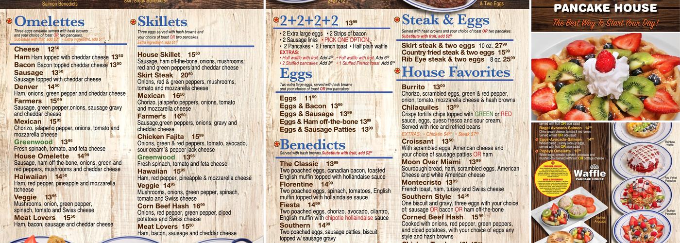 Waffle Pancake House Menu