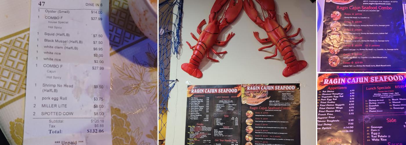 RAGIN CAJUN SEAFOOD Menu
