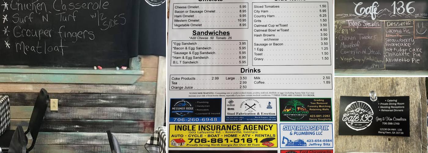 Cafe 136 Menu