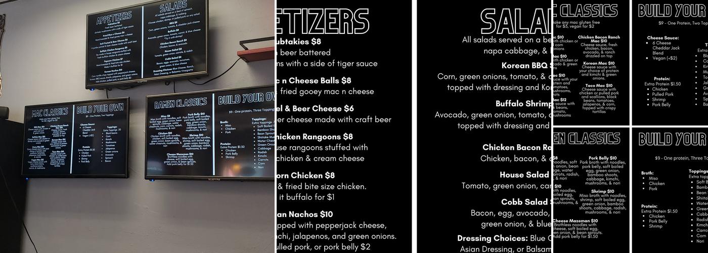 Groovy Noodle Menu