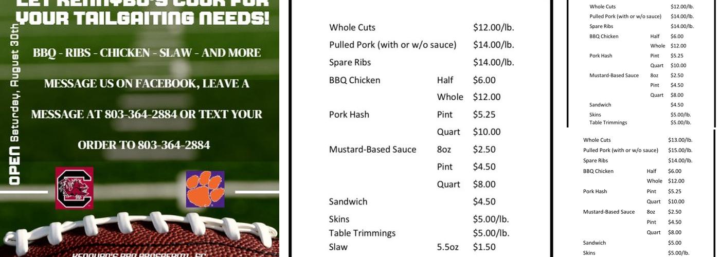 KennyBo’s Bar-B-Que Menu