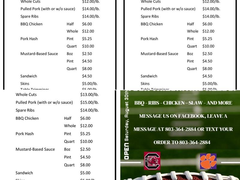 KennyBo’s Bar-B-Que Menu