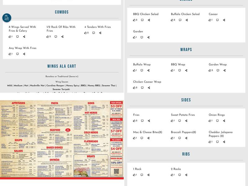 Hampton Wings & Things Menu