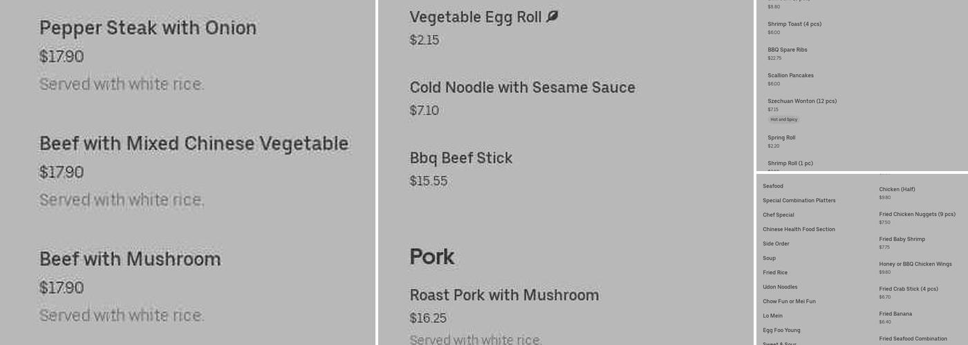 Hunan Express Inc Menu