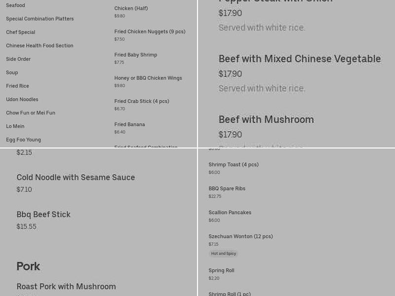 Hunan Express Inc Menu