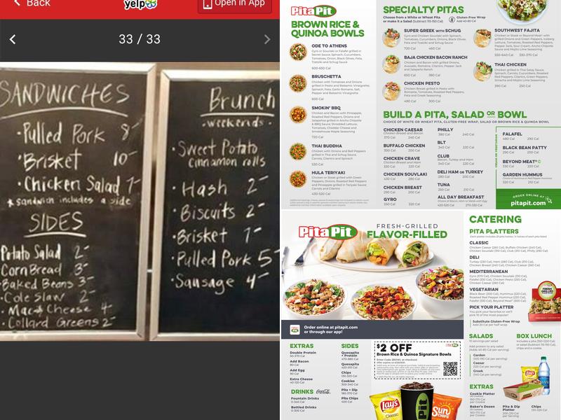 Pita Pit Menu