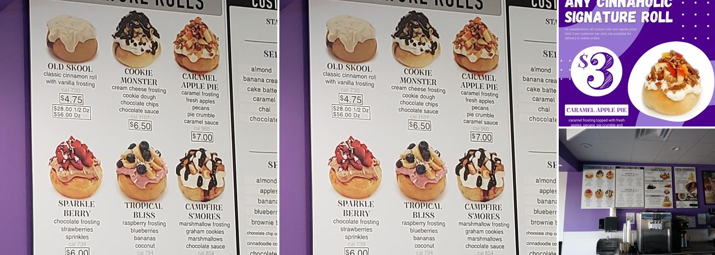 Cinnaholic Menu