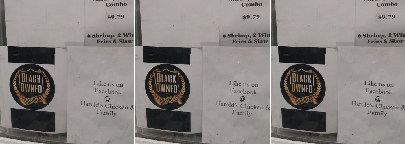 Harold's Chicken and Famliy Menu