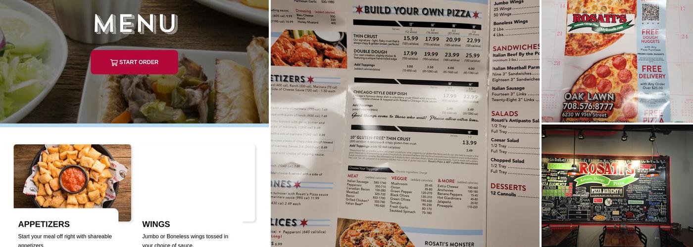 Rosati's Pizza Menu