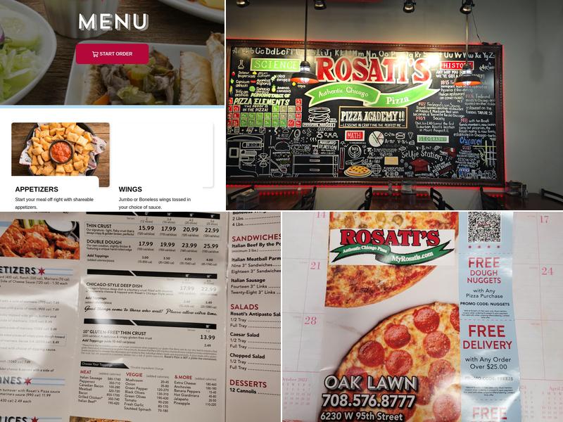 Rosati's Pizza Menu