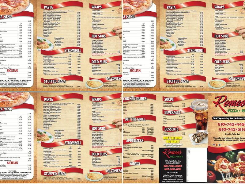Romeo's Pizza & Pasta Menu