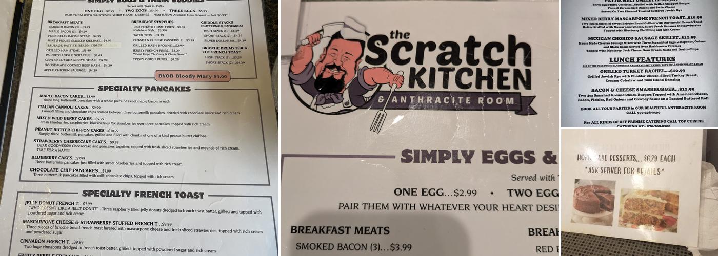The Scratch Kitchen & Anthracite Room Menu