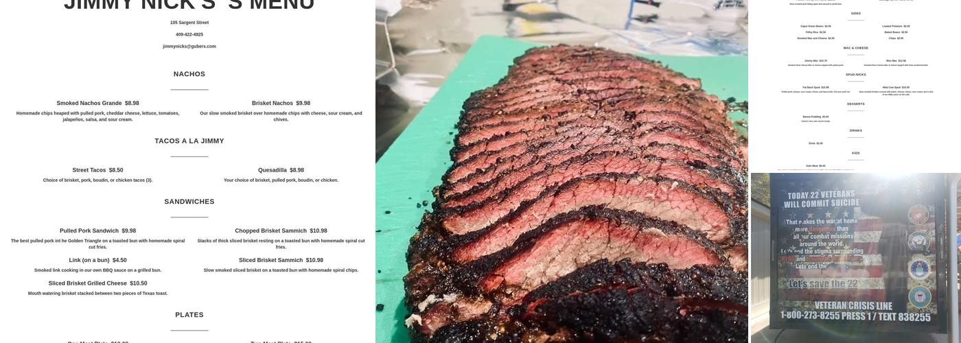Jimmy Nick's BBQ Menu