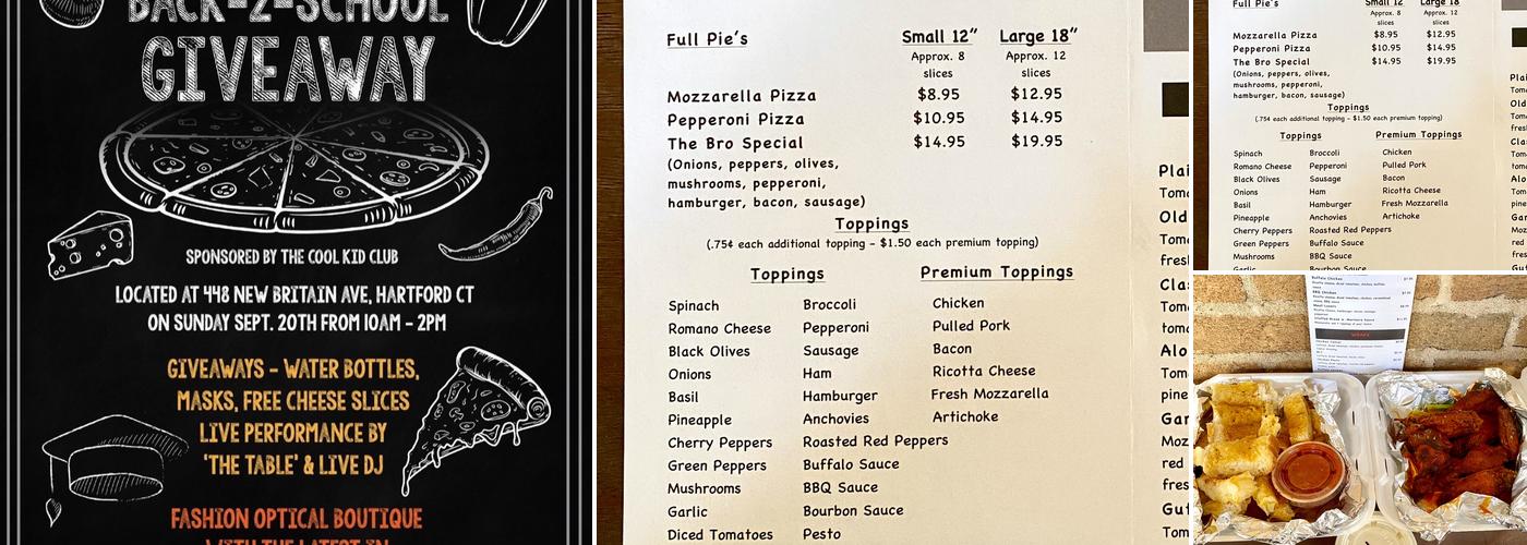 Bro's Dough Pizzeria Menu