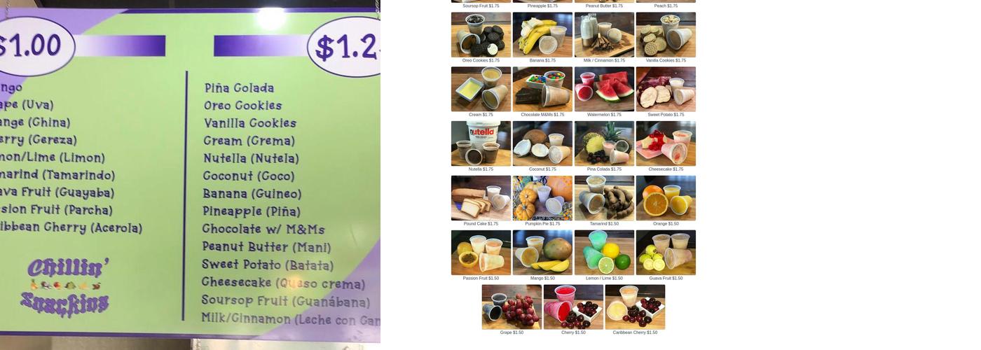 Chillin'Snacking Menu