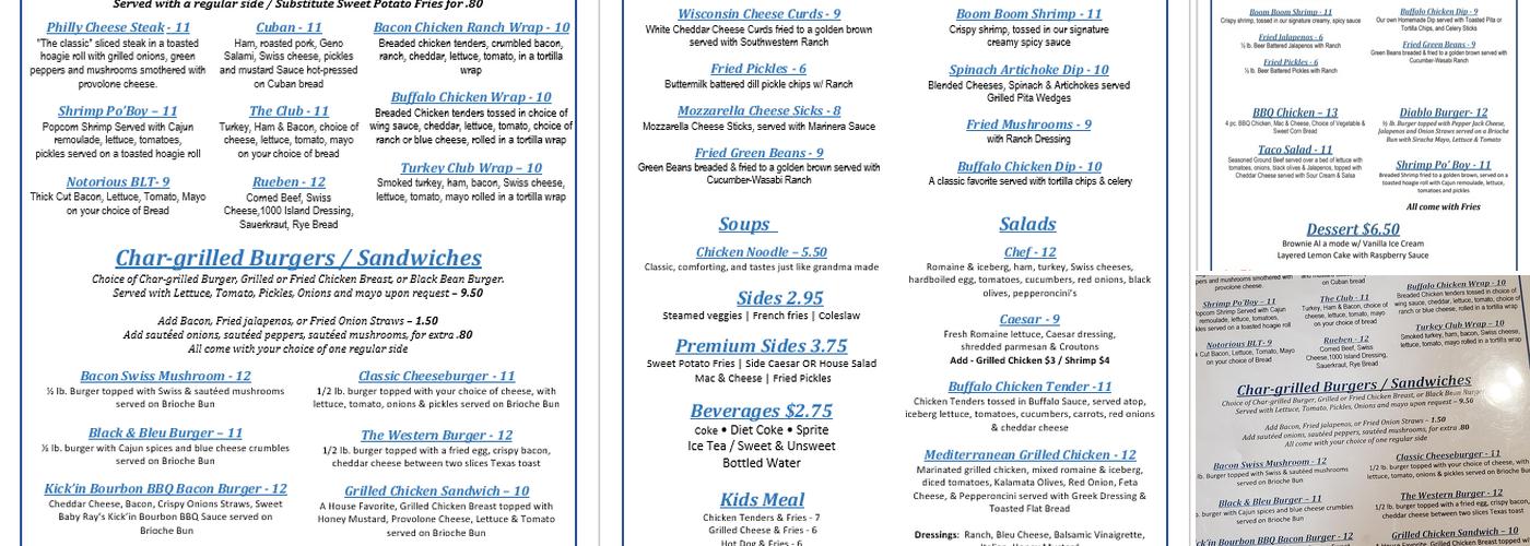 The After Life Wine and Spirits Menu