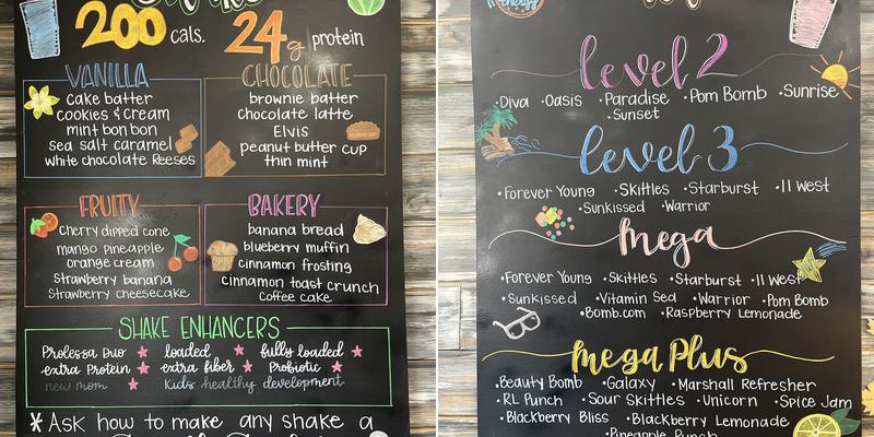 Surge Nutrition Menu