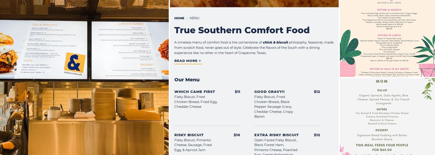 Chick & Biscuit Menu