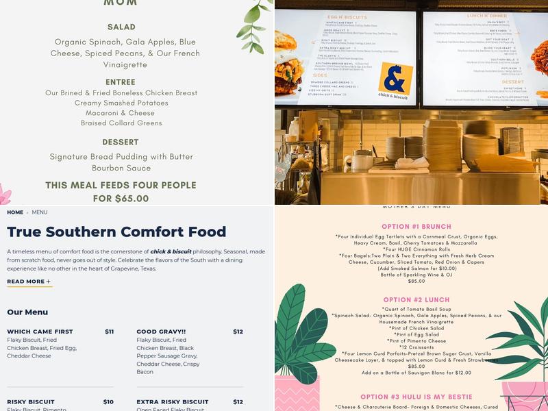 Chick & Biscuit Menu