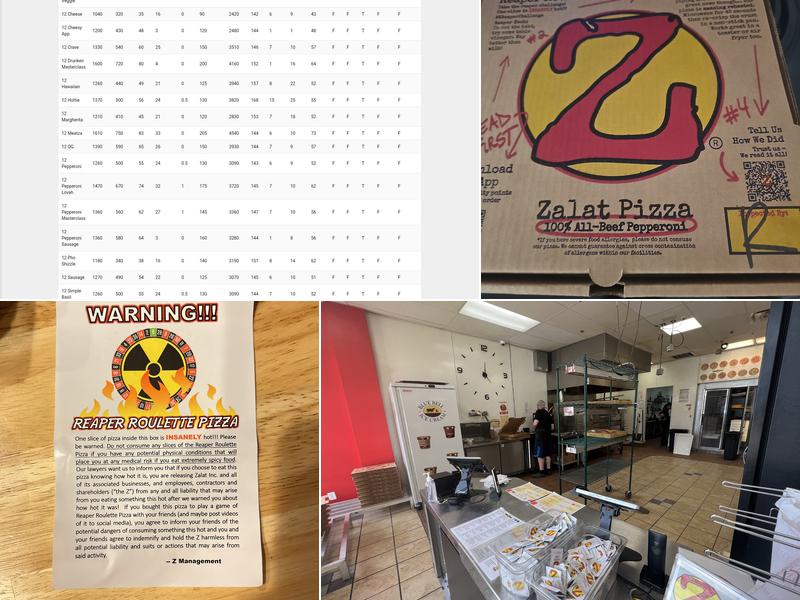 Zalat Pizza Menu