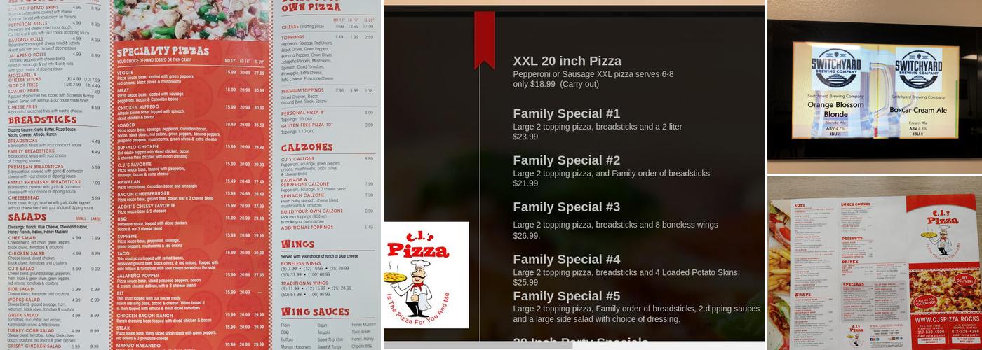 C.J.'s Pizza Menu