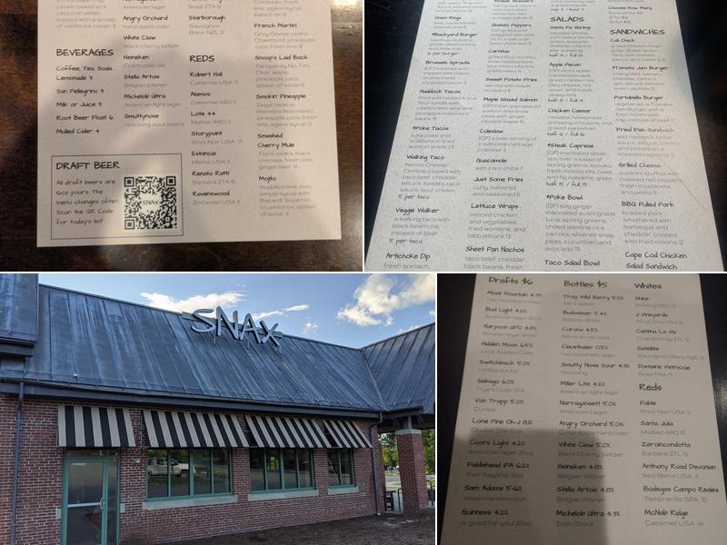 SNAX RESTAURANT Menu