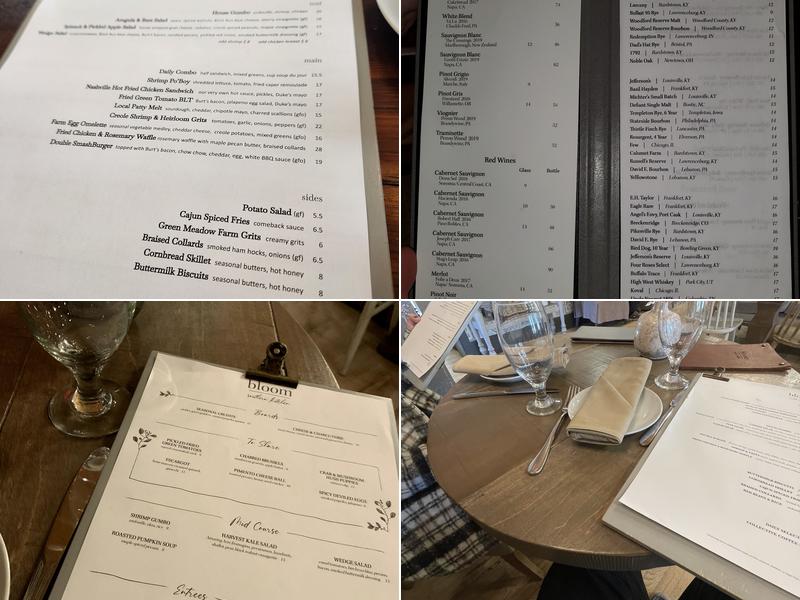 Bloom Southern Kitchen Menu