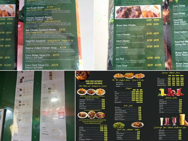 Good Vibes Authentic Jamaican Food Menu