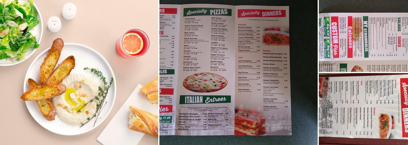 Italian Pizzeria and Restaurant Menu