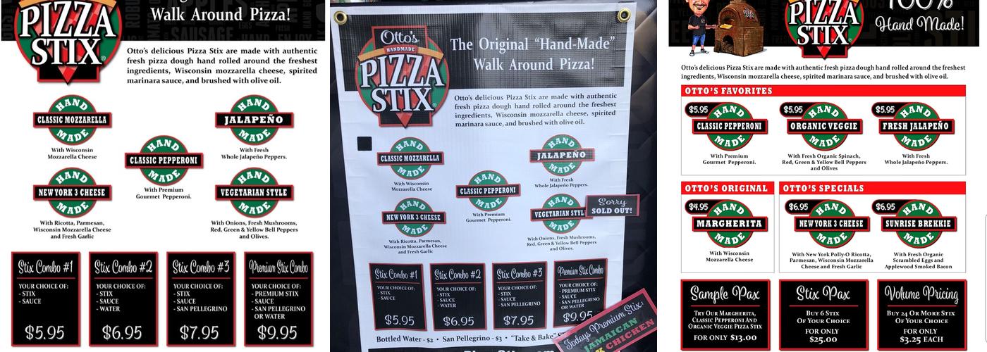 Otto's Pizza Stix Menu