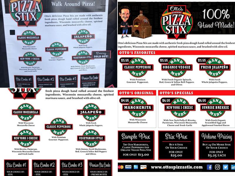 Otto's Pizza Stix Menu