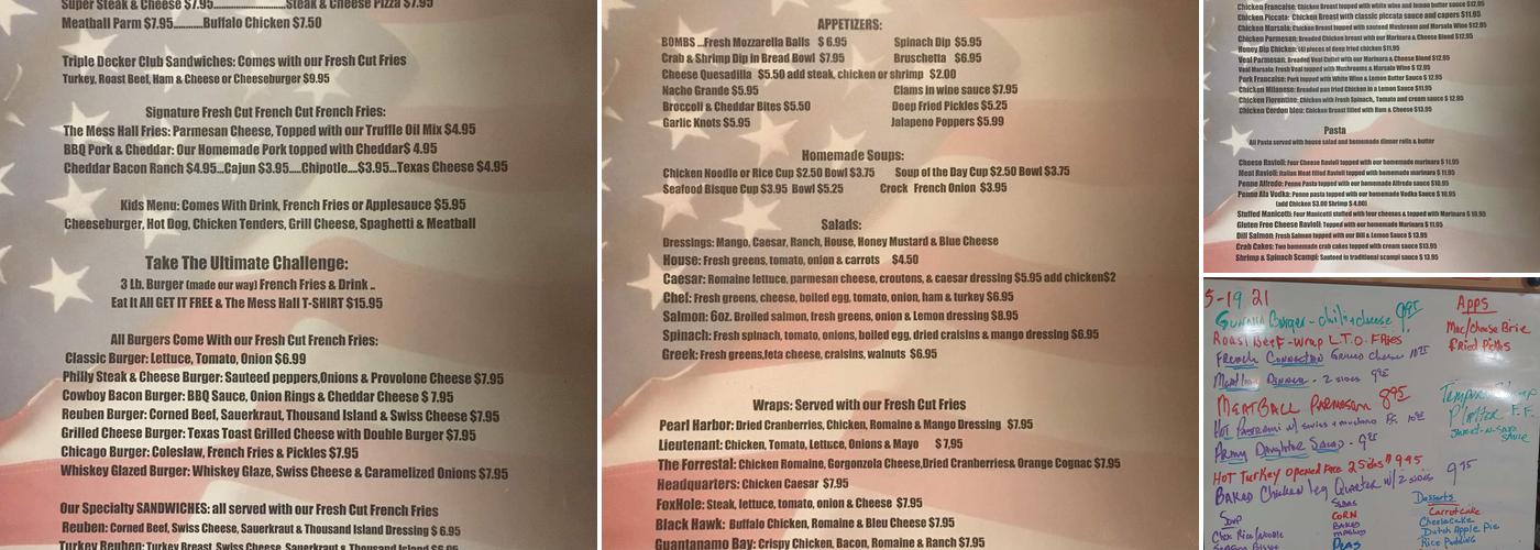 The mess hall Menu