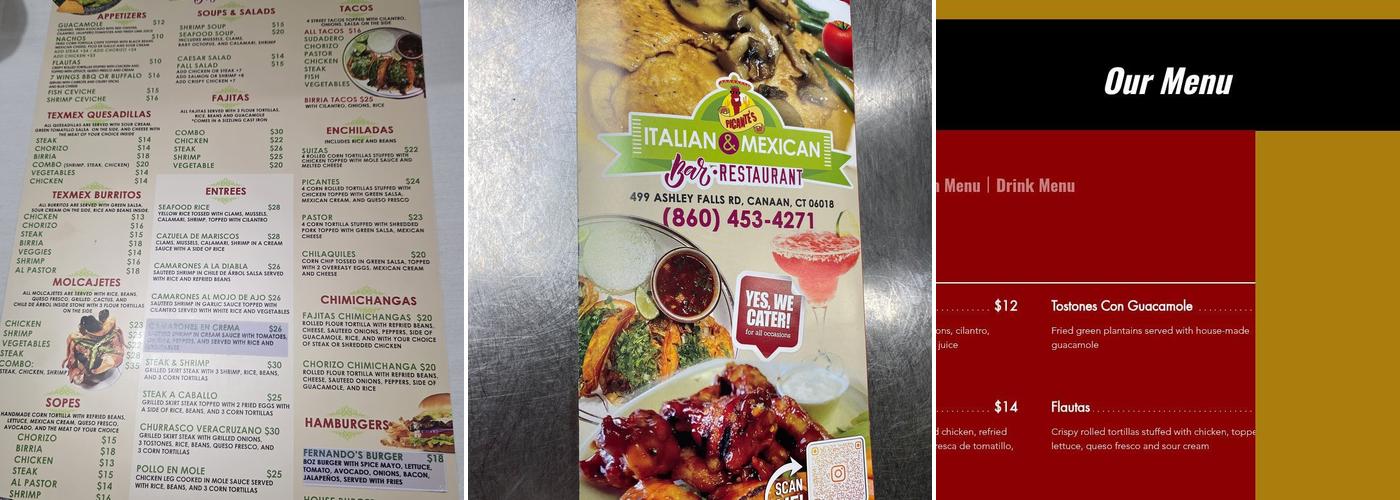 Picante’s Canaan Menu