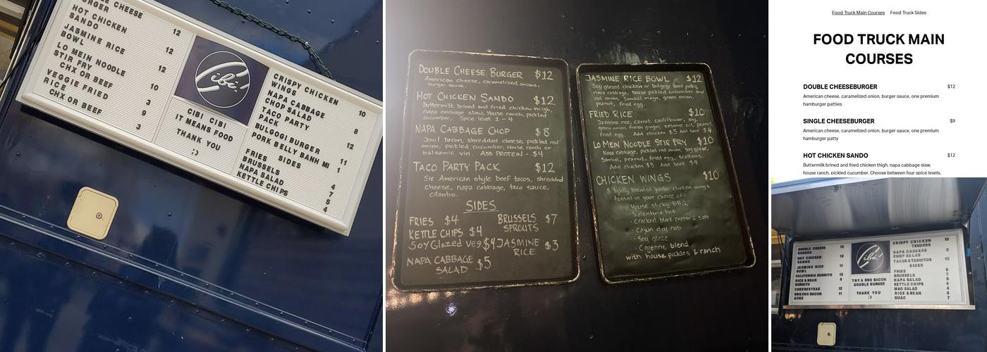 Cibi Cibi Menu