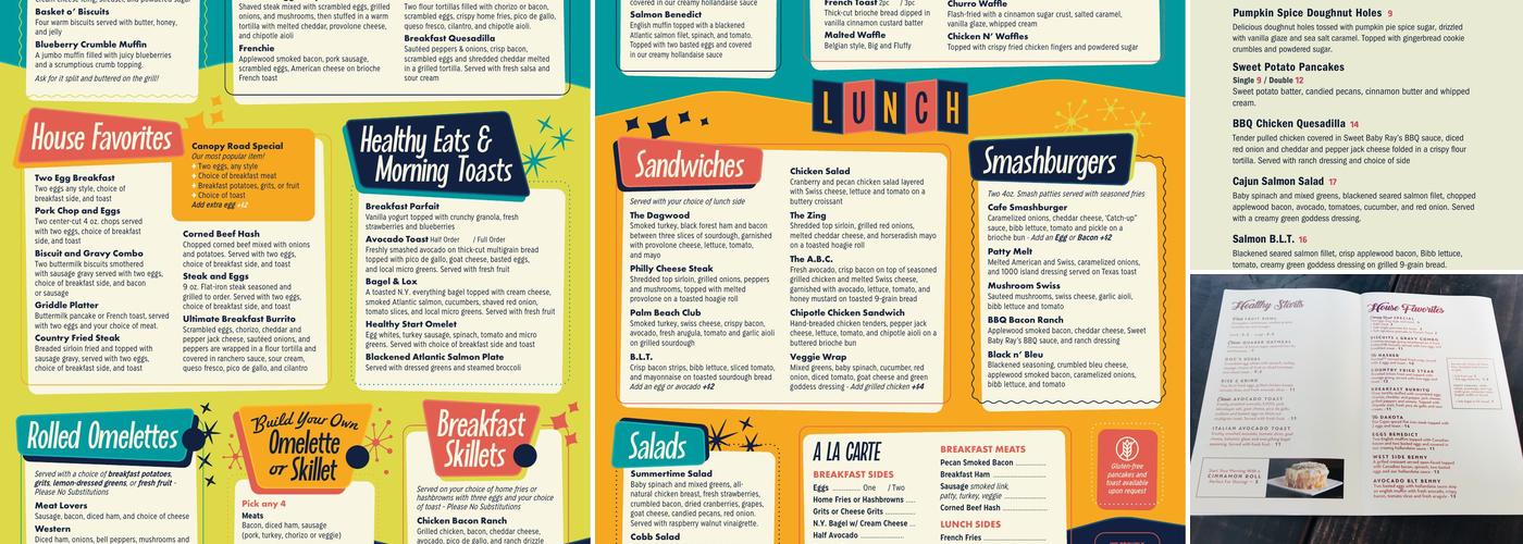 Canopy Road Cafe Menu