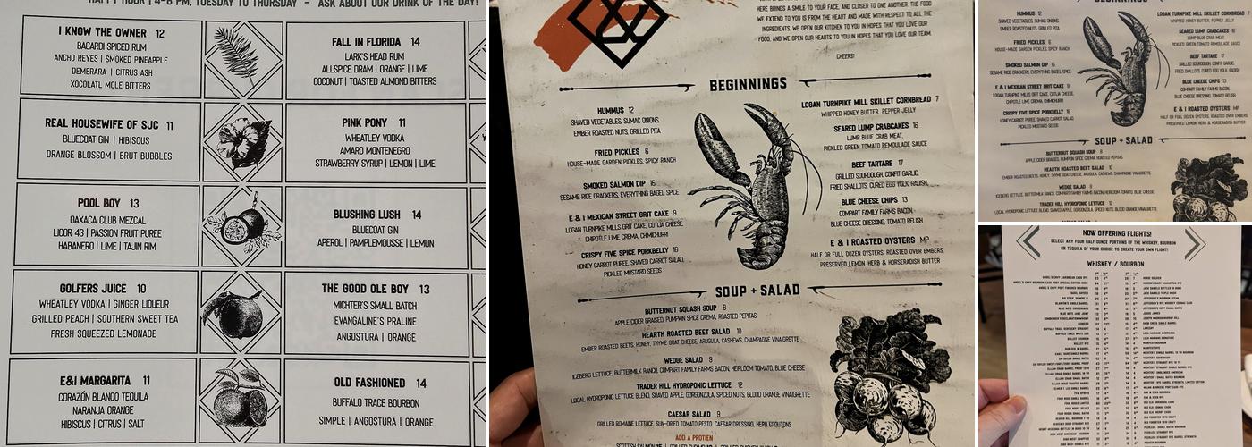 Ember & Iron Menu