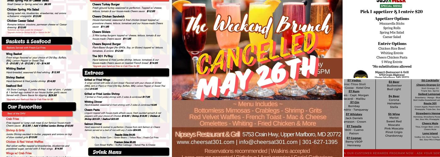 Nipseys Ft Cheers at 301 Menu