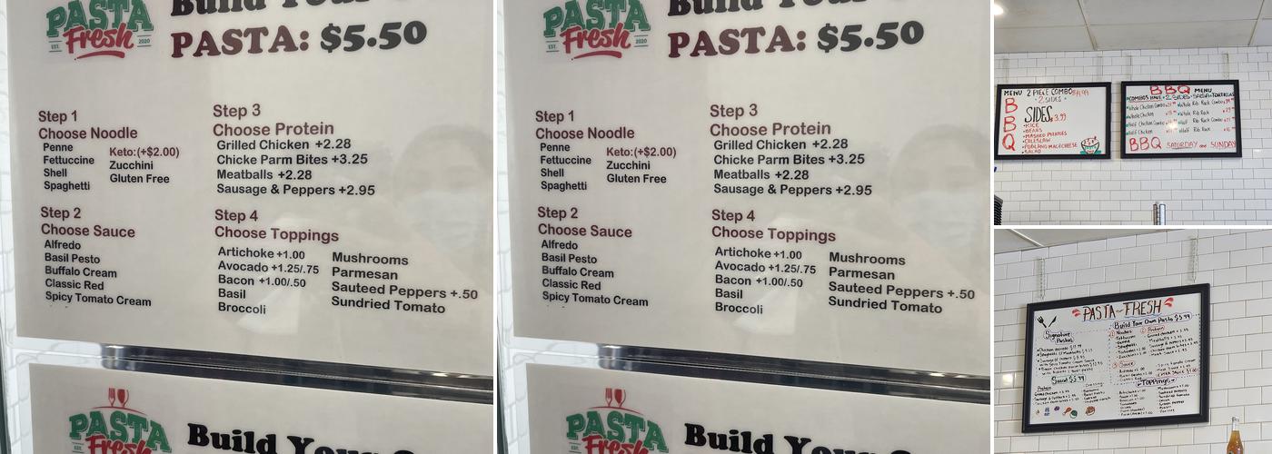 Pasta Fresh Menu
