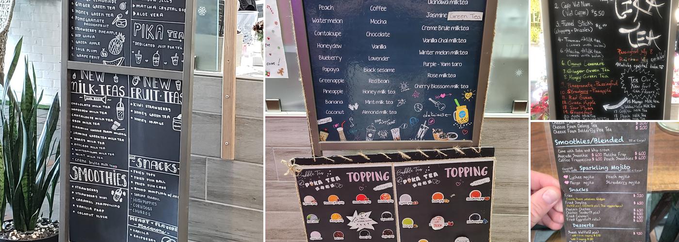 Pika Tea Menu