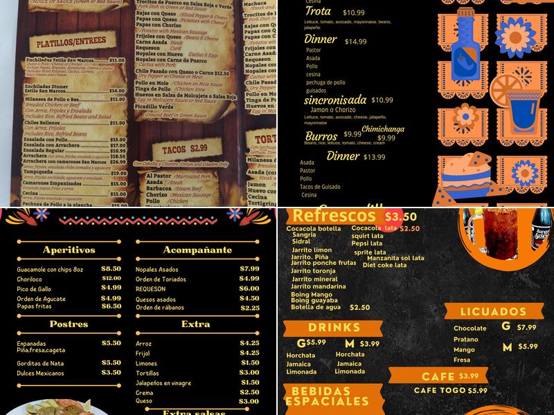 Gorditas San Marcos Menu