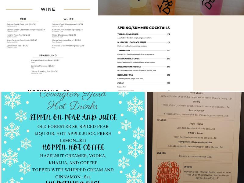 Covington Yard Menu
